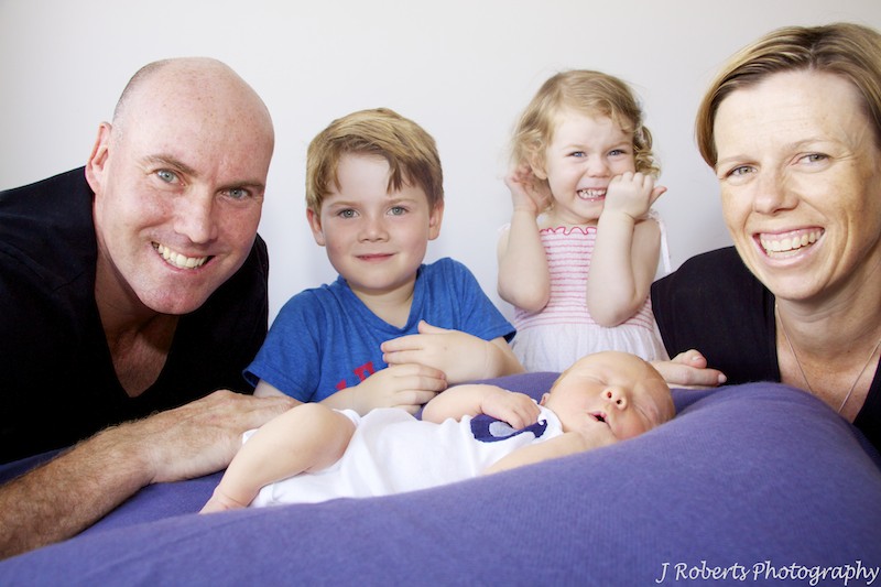 Family of 5 with newborn baby - newborn portrait photography